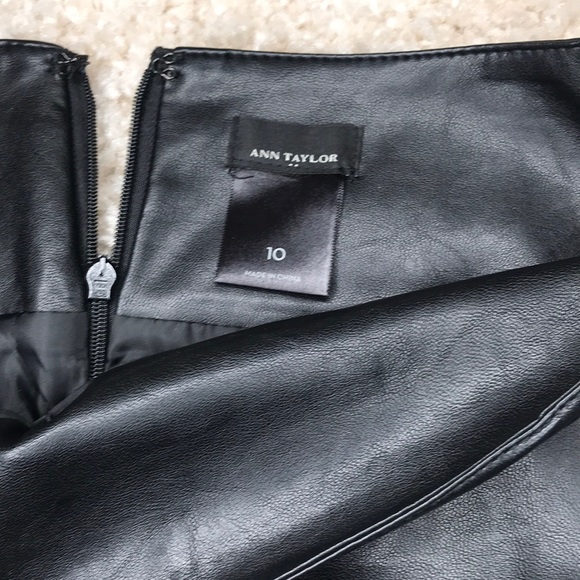 Ann Taylor Leather Faux wrap Skirt | Size 10 - Picture 3 of 4